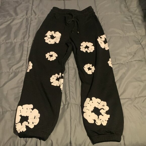 Denim Tears ‘The Cotton Wreath’ Sweatpants Black Men’s Large - Picture 1 of 2